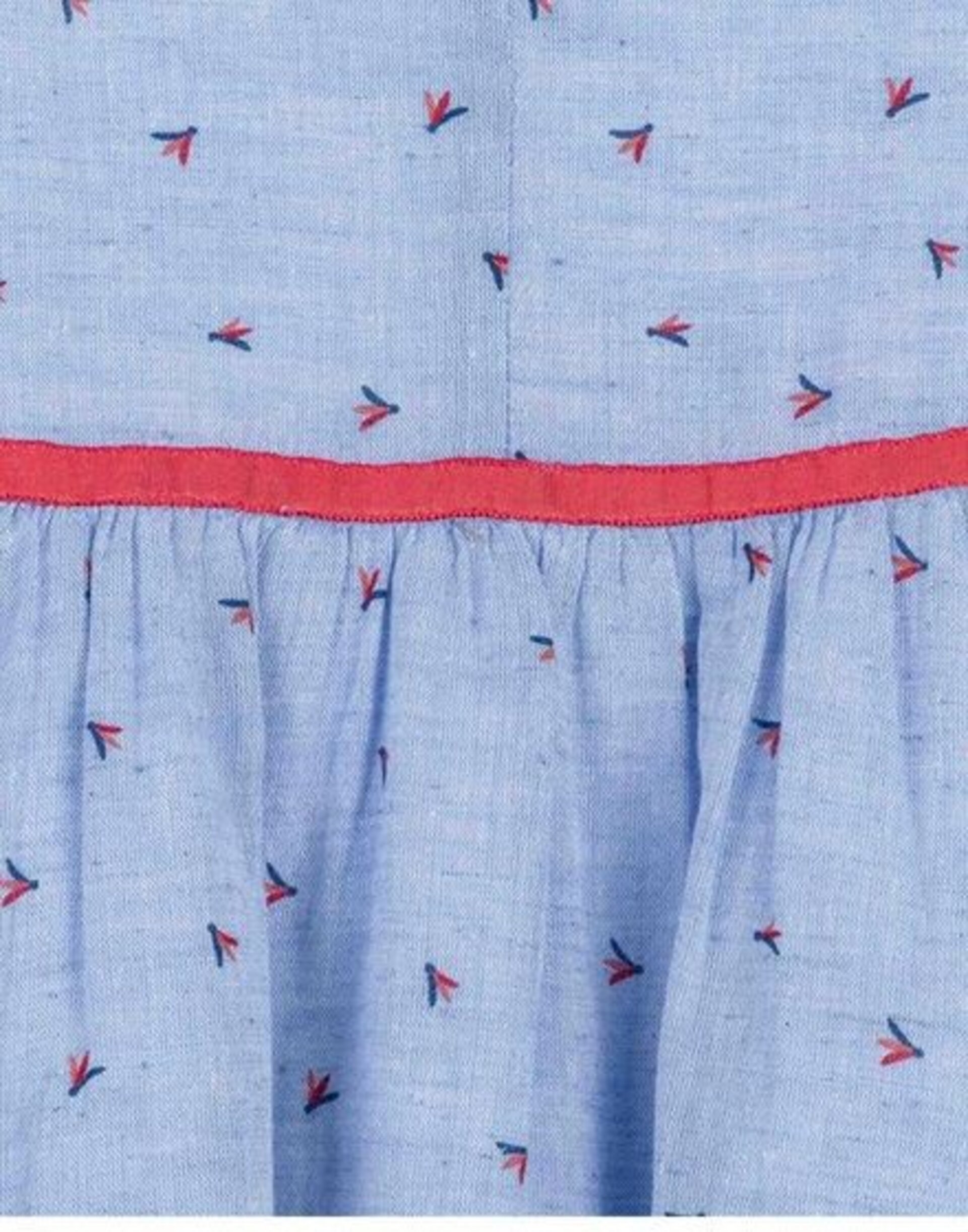Vestido Azul Claro con Estampado Rojo - 3