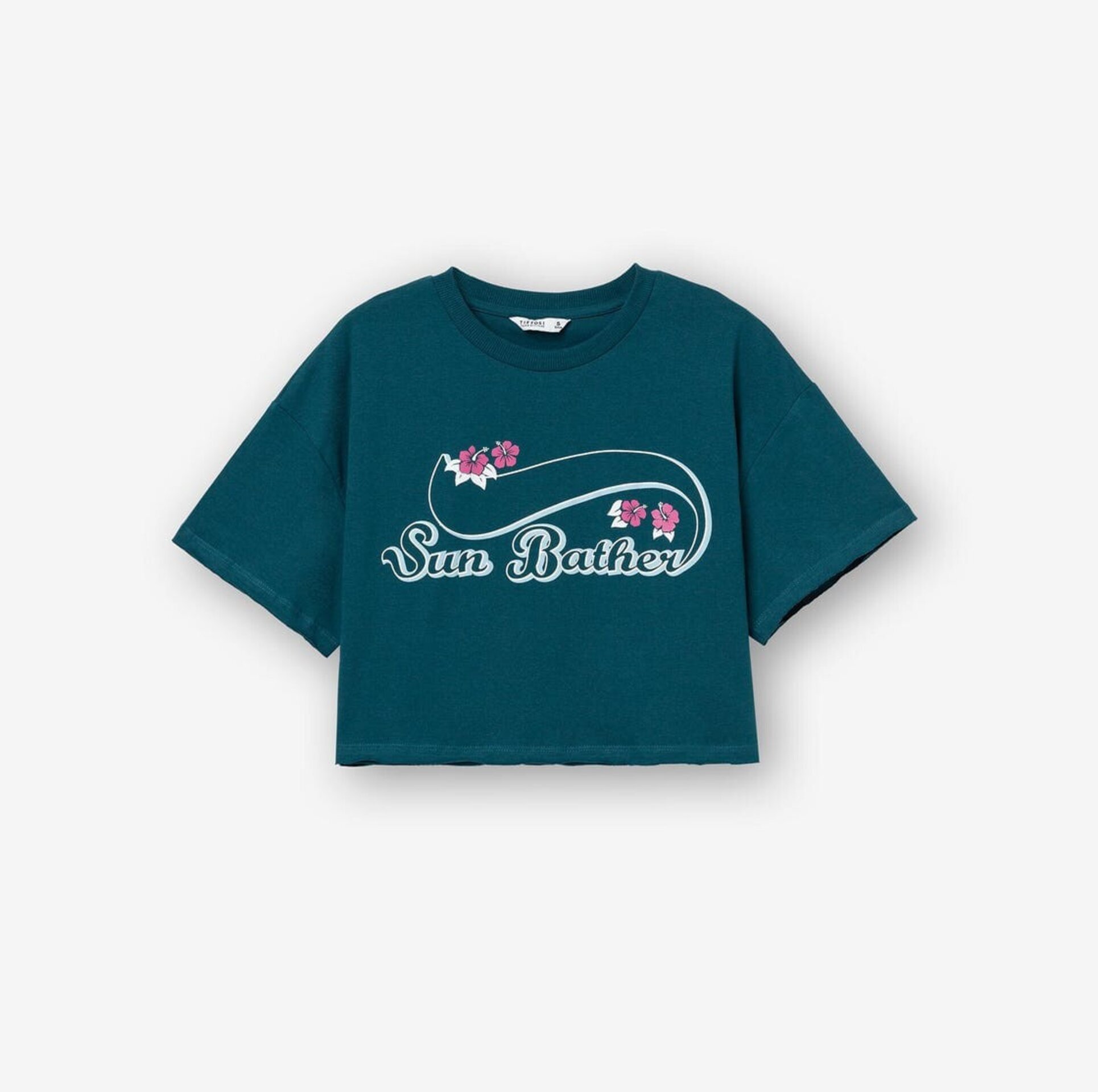 Camiseta Cropped con Estampado - 1