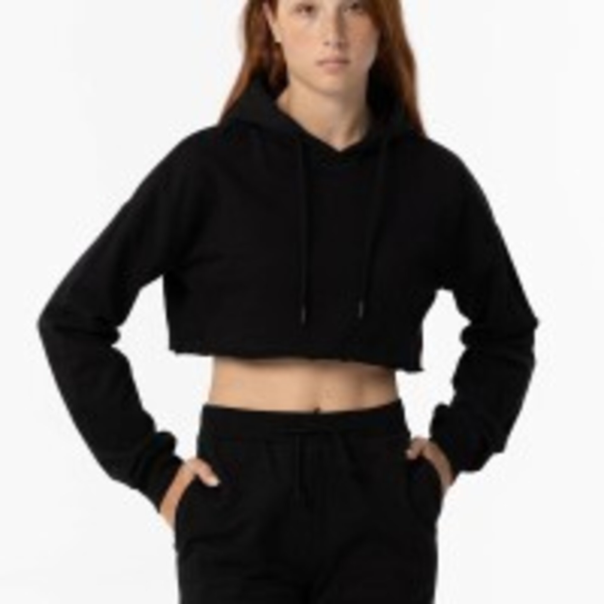 Sudadera Capucha Cropped Básica - 1