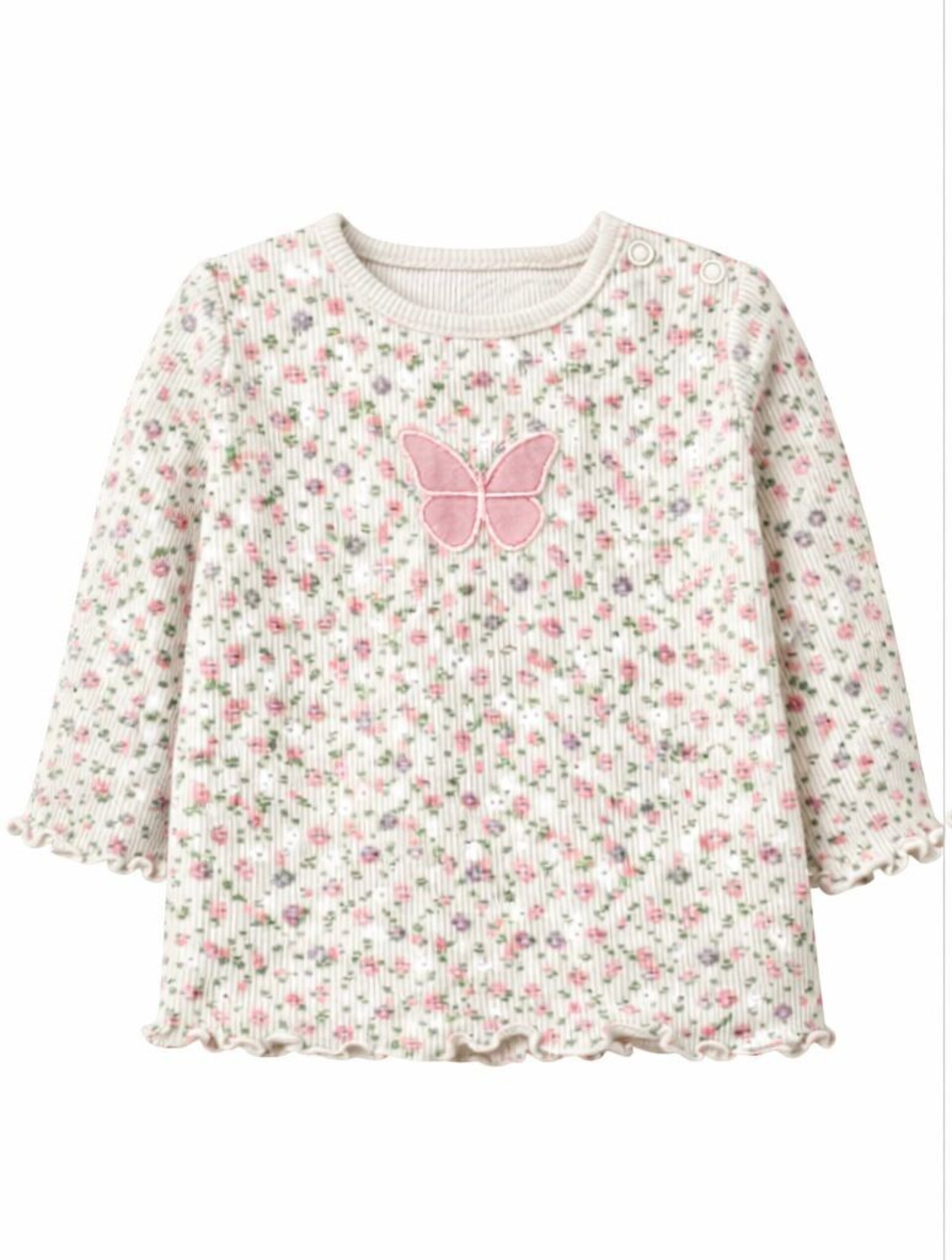 Camiseta bebé niña floral manga larga - 2