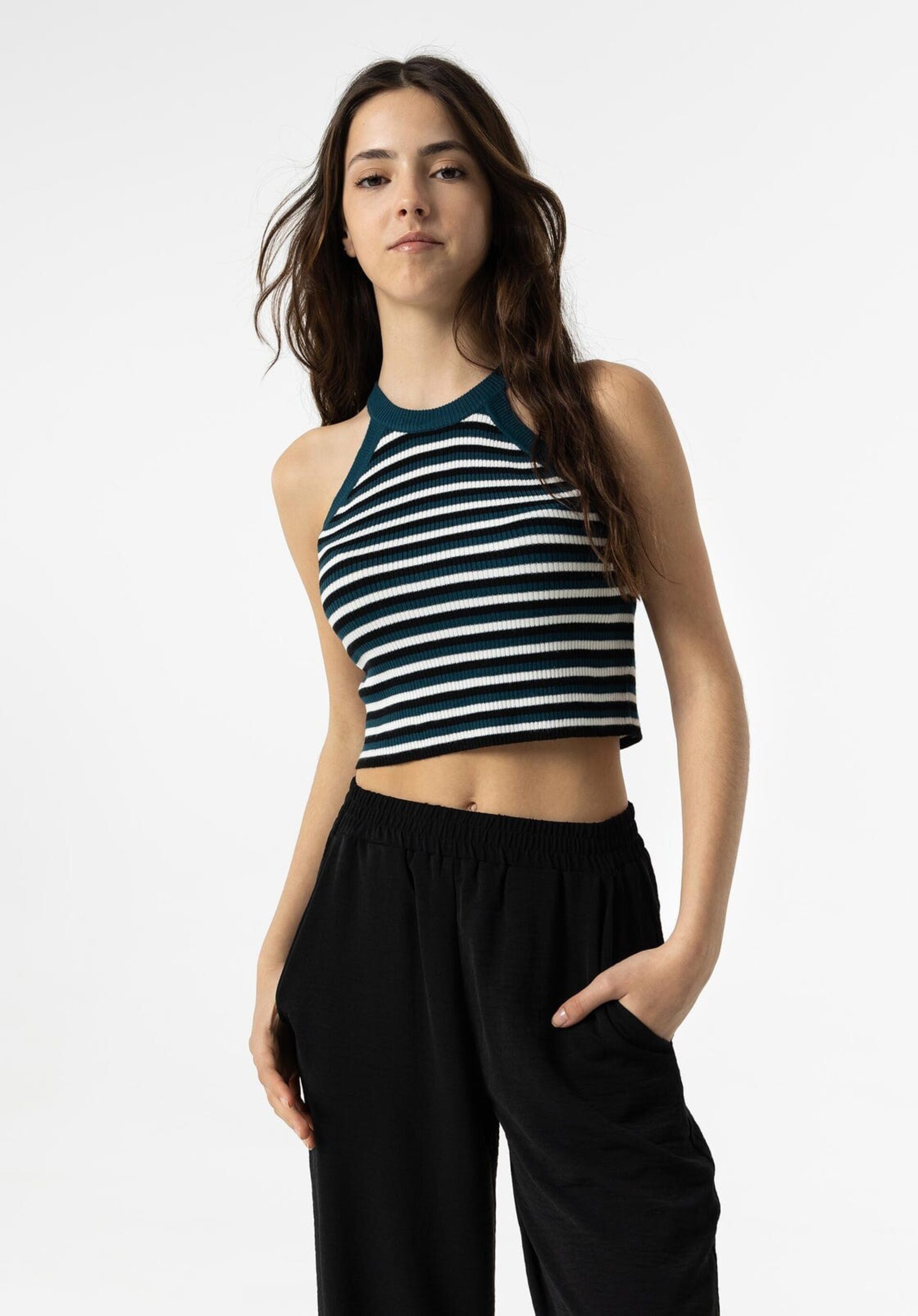 Top Halter de Punto Rayas - 3
