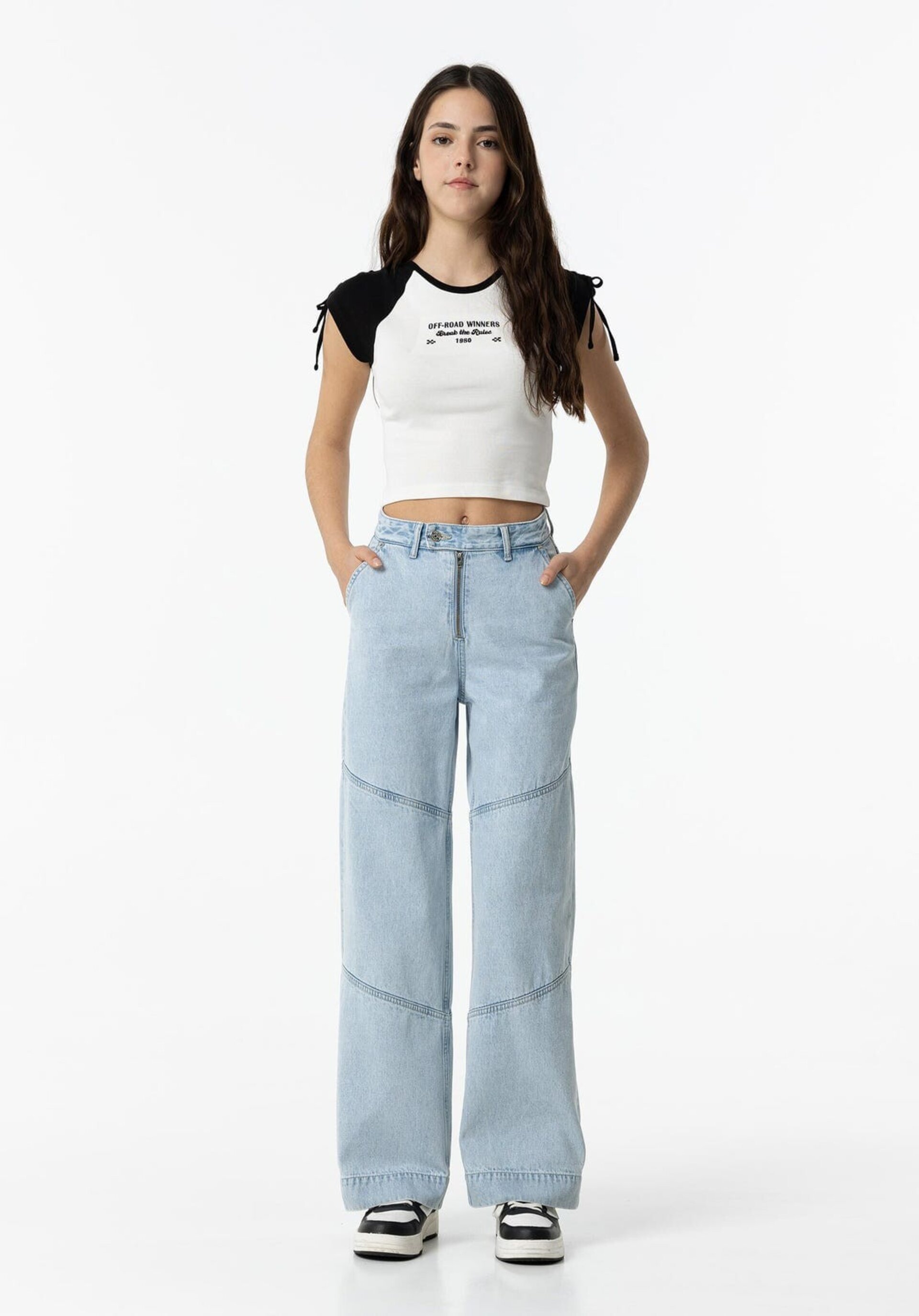 Jeans Wide Leg con Costuras - 2