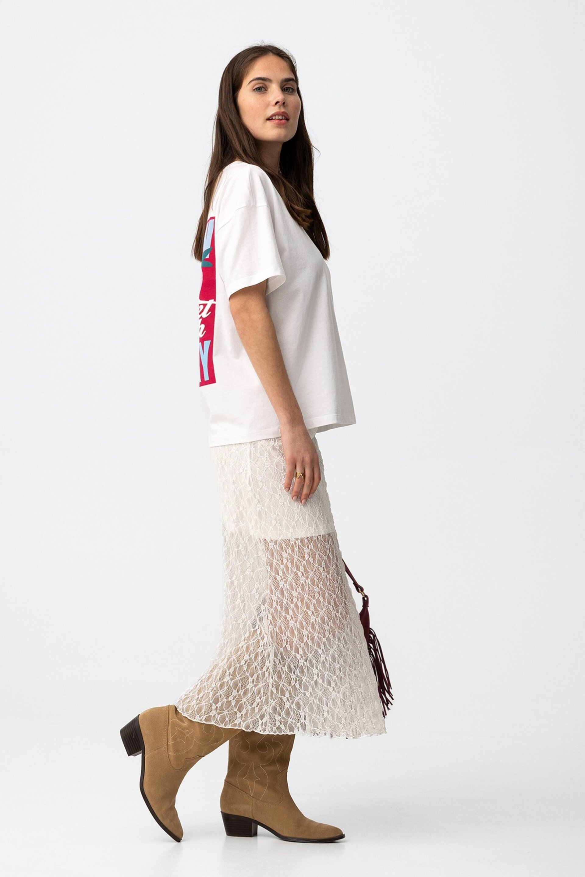 Falda Midi Encaje Girl - 3
